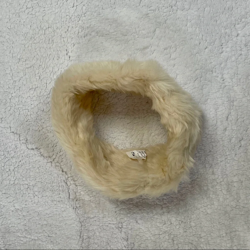 Faux fur cream color headband